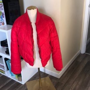 Forever 21 red puffer coat